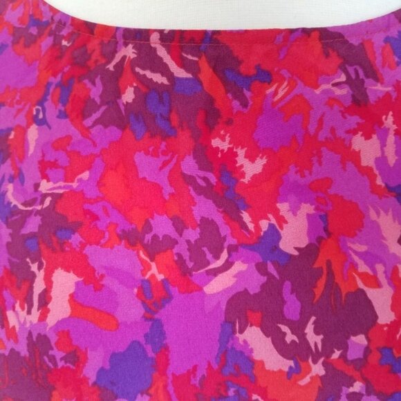 NWOT Joie Red & Purple Silk Splatter Pattern Low-Cut-Back Dolman Blouson Top - Picture 2 of 6